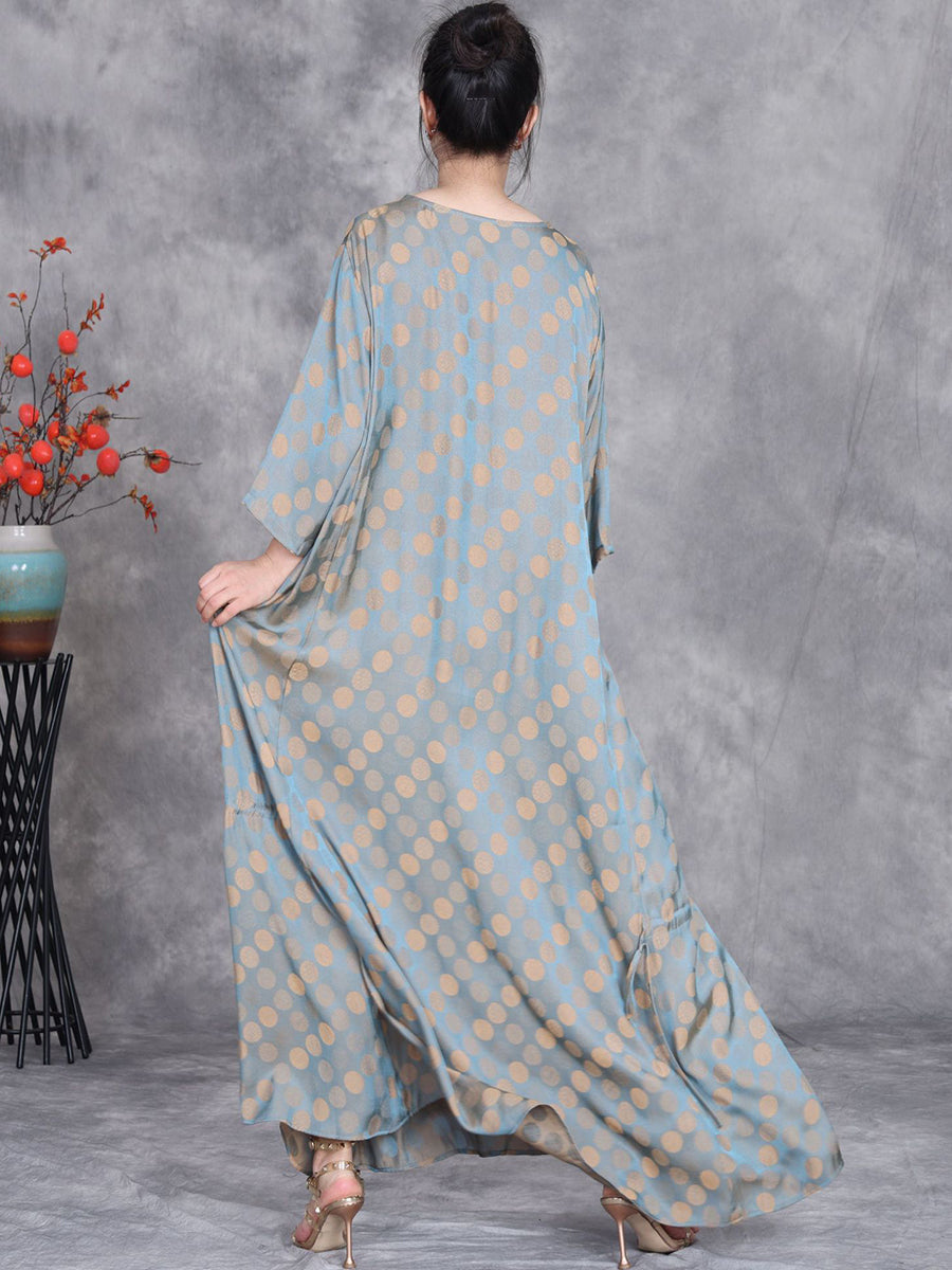 Summer Artsy Dot Irregular Strap Maxi Dress Op1030