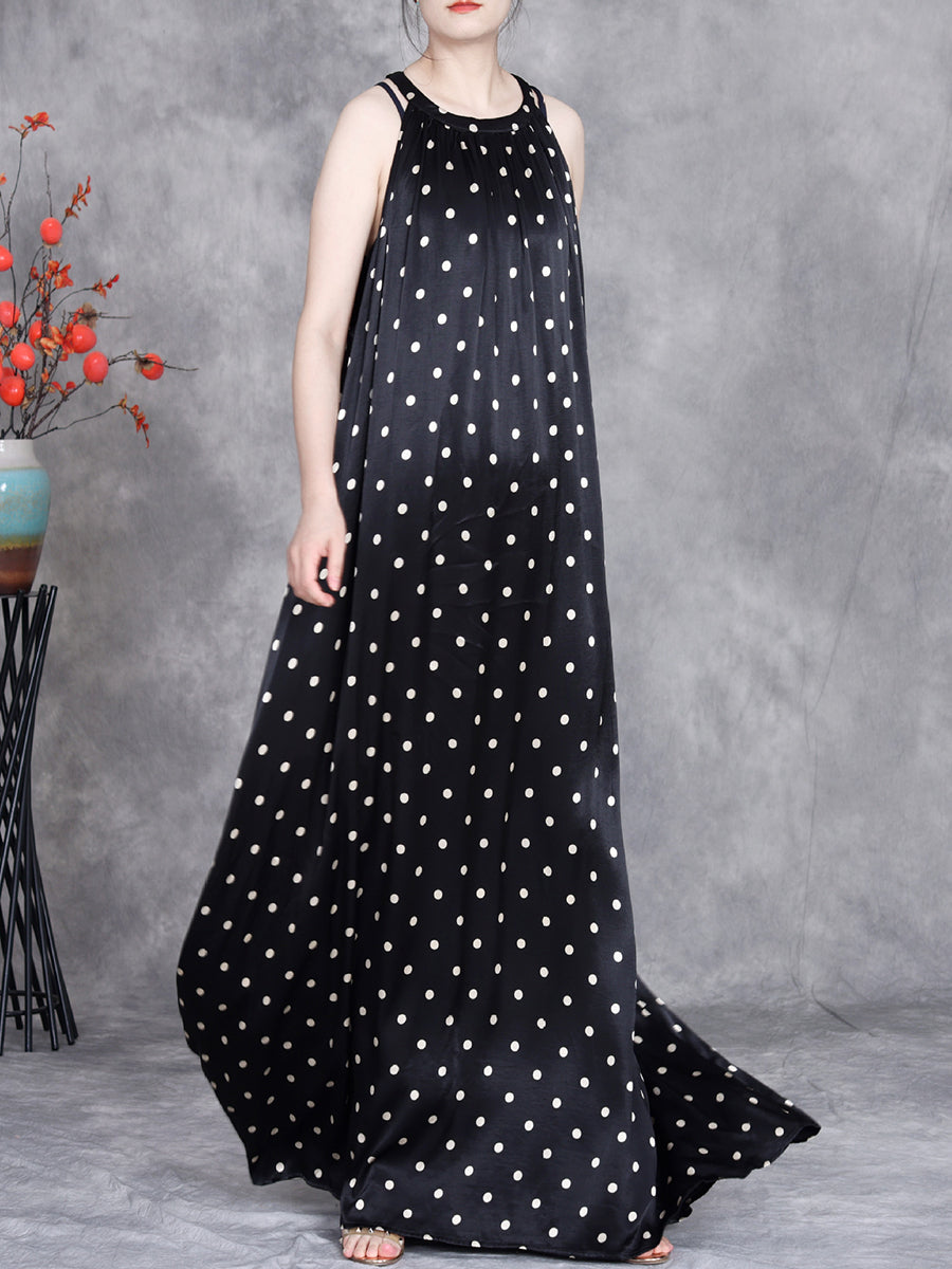 Summer Dot Loose Vest Maxi Dress Op1031