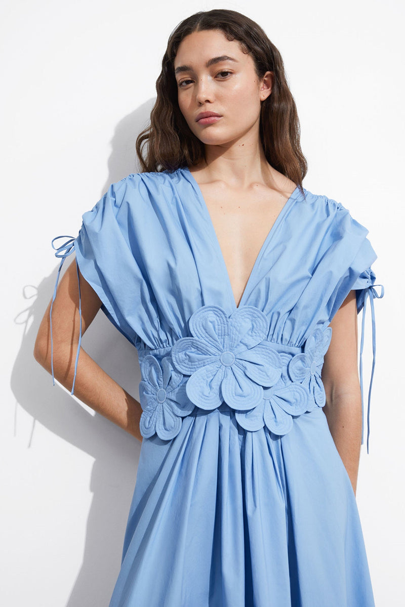 Maggie Appliqué V-neck Maxi Dress