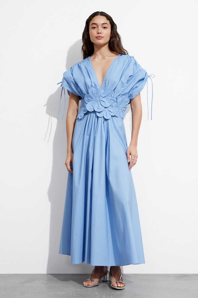 Maggie Appliqué V-neck Maxi Dress