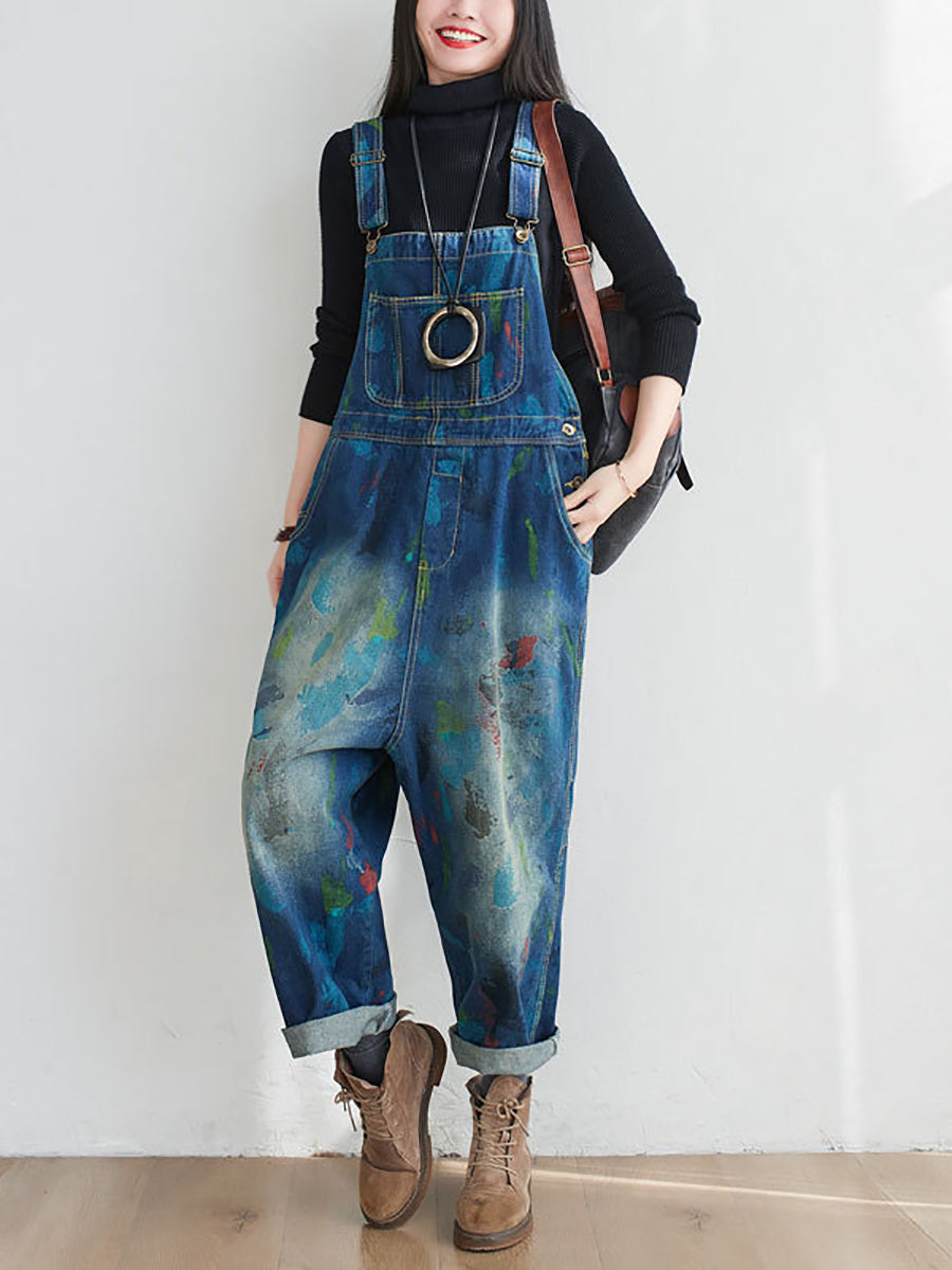 Summer Watercolour Denim Jumpsuits At1055