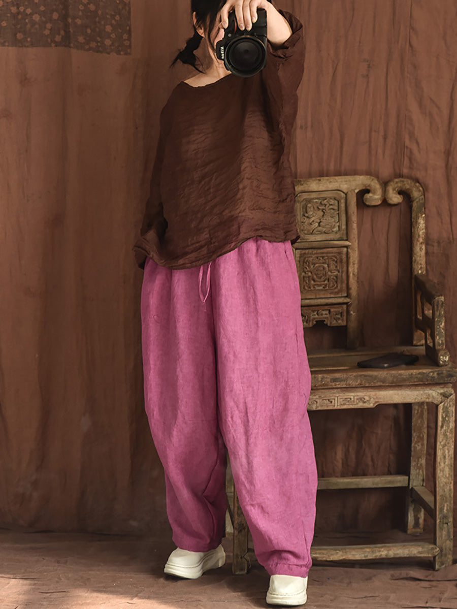 Summer Stitching Ramie Blouse Ai1007