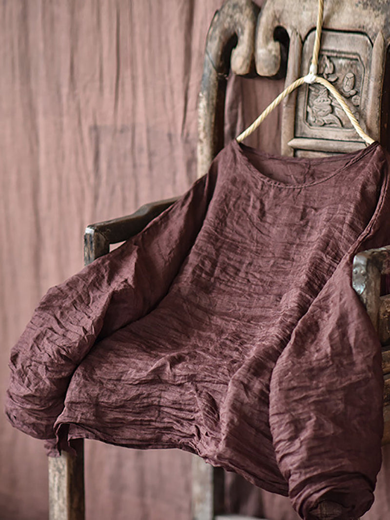 Summer Stitching Ramie Blouse Ai1007