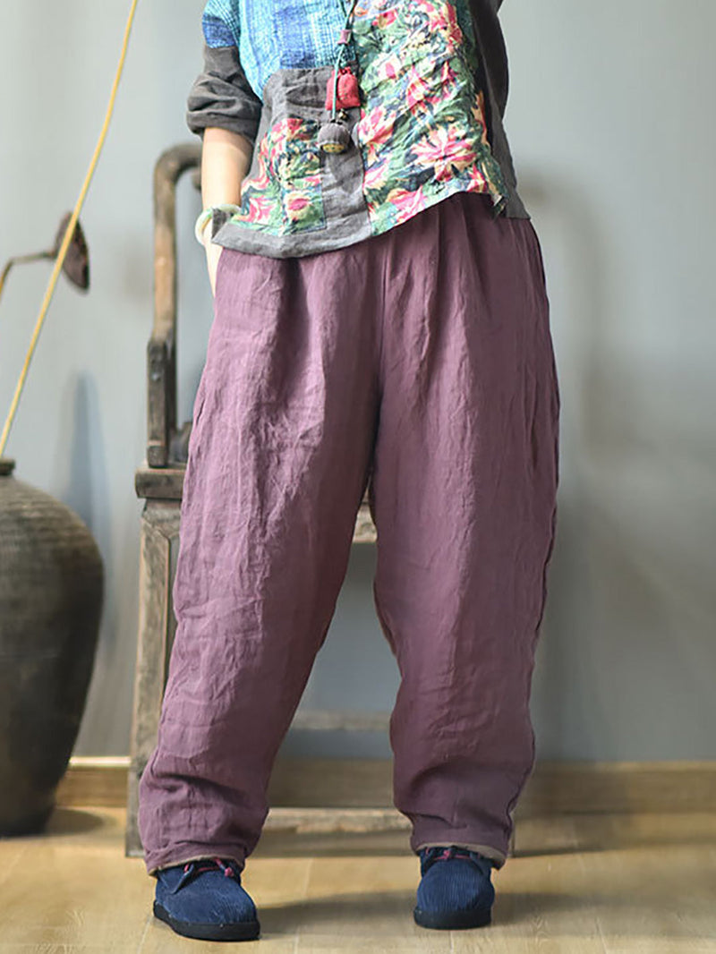 Autumn Rero Linen Padded Harem Pants Ah1053
