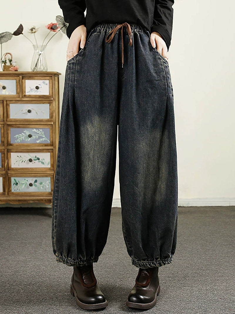 Autumn Denim Loose Harem Pants Ak1043