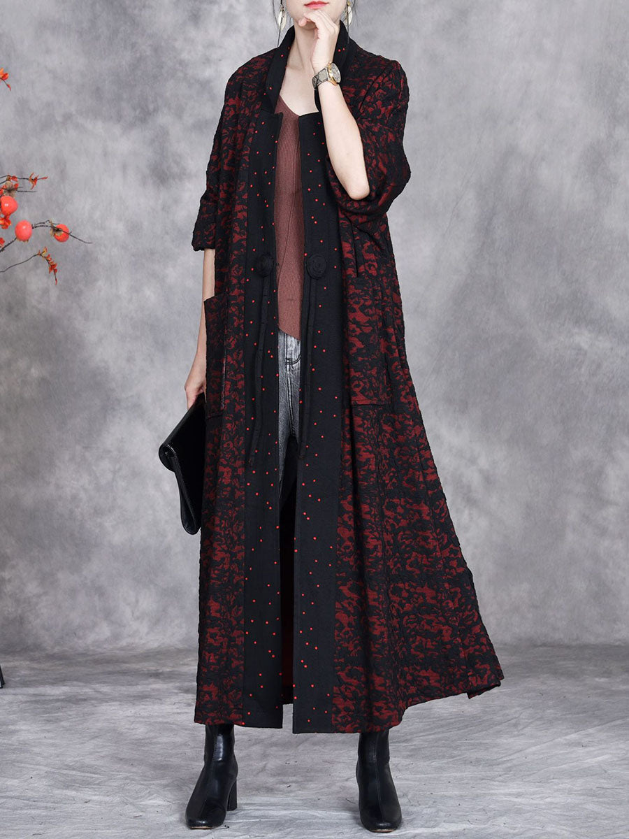 Artsy Autumn Flower Strap Cardigan Loose Coat Av1047