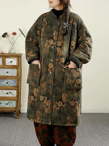 Autumn Flower Cotton Cardigan Coat Ba1017