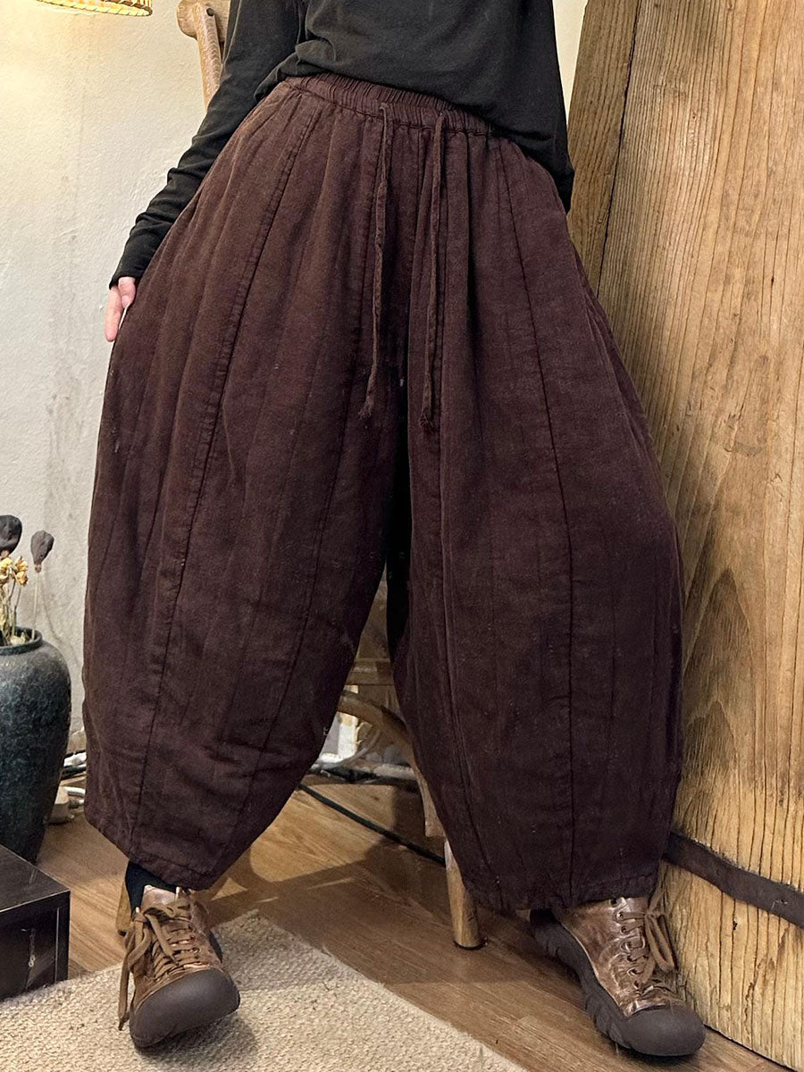 Autumn Spliced Linen Harem Pants Ba1066