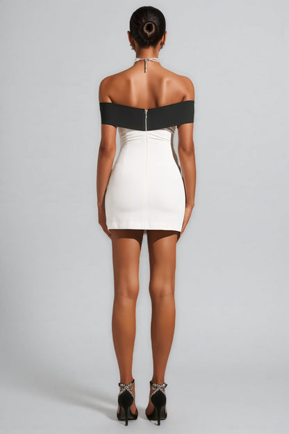 Parry Off-shoulder Bow Mini Dress