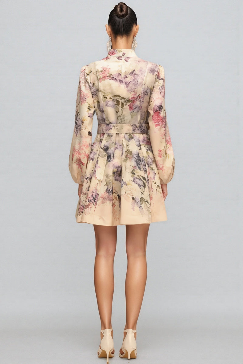 Eliza Single-breasted Printed Mini Dress