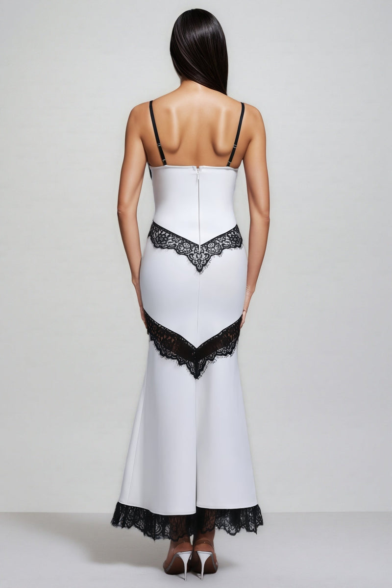 Naom Sleeveless Black Lace Maxi Dress