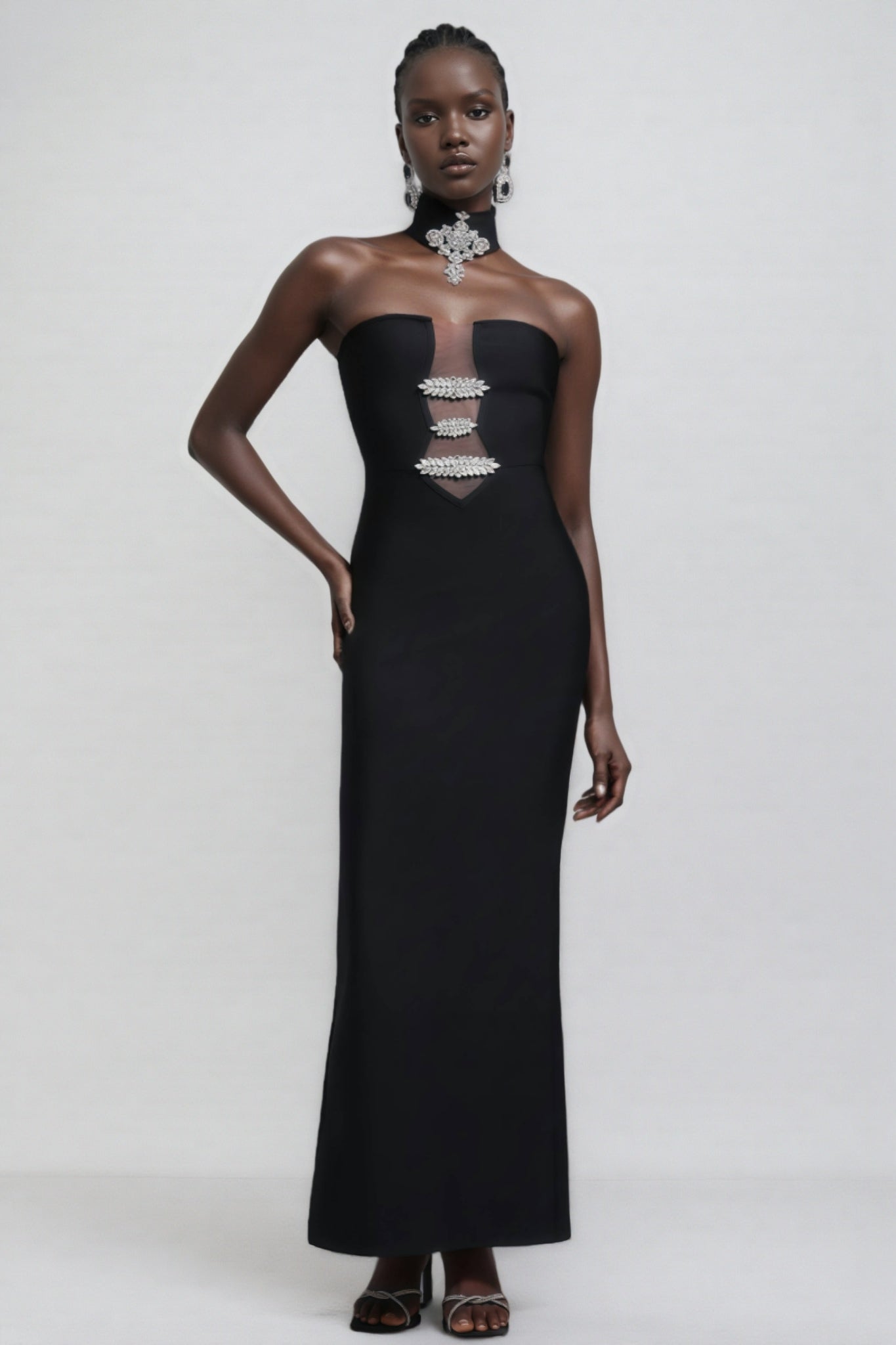 Naysk Rhinestone Bandage Maxi Dress