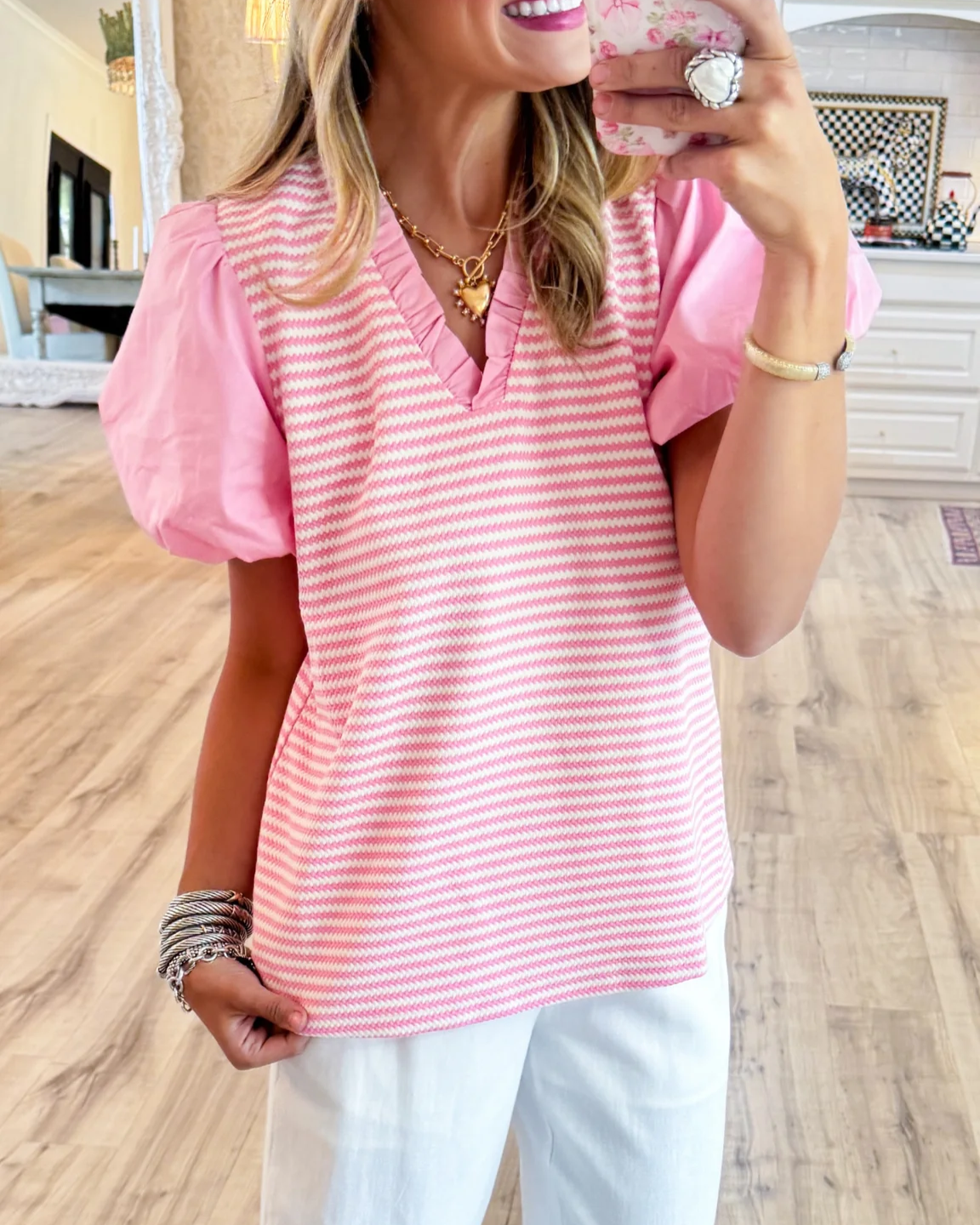 Pink Striped Blouse