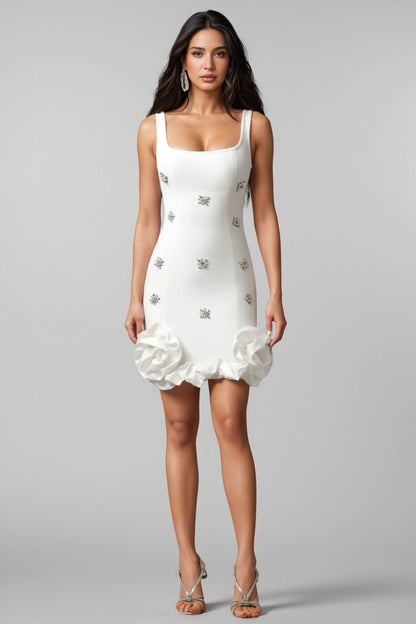 Gearoid Sleeveless Diamond Flowers Mini Dress