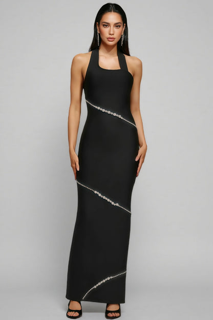 Conrad Halter Diamond Maxi Dress