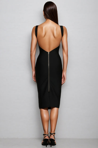 Lolic Diamond Flowers Bandage Midi Dress