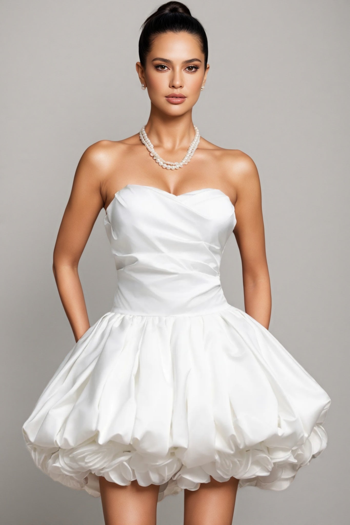 Calara Strapless Flowers Mini Dress