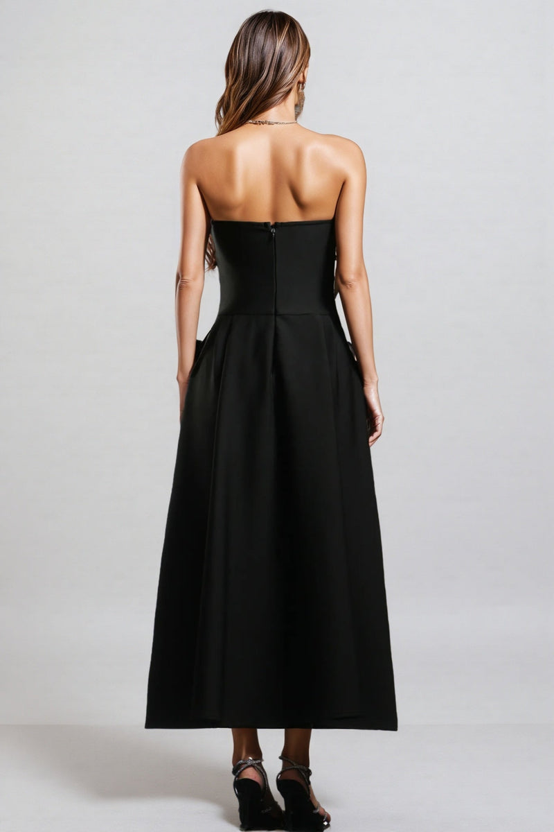 Ilarid Black Studded Bandage Maxi Dress