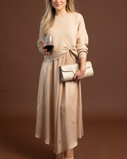 Layered Sweater Maxi Dress