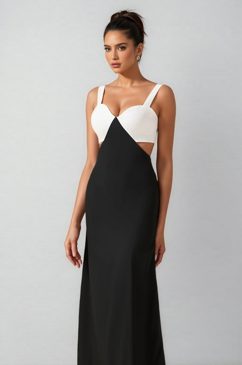 Garin Square Neck Cut-out Midi Dress