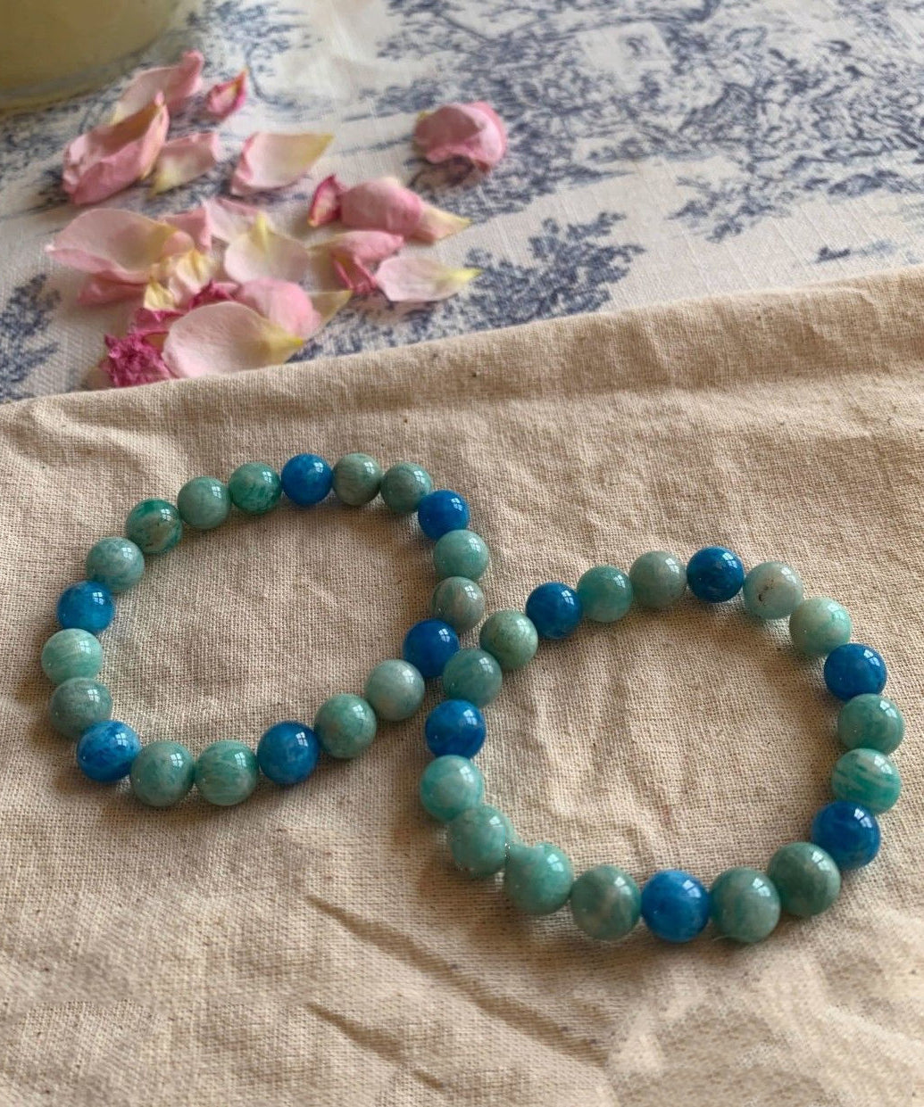New Blue Amazonite Beads Chain Bracelet