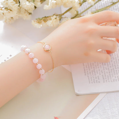 Buddha Stones Sun Stone Strawberry Quartz Crystal Positive Bracelet