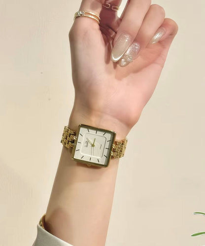 Vogue Black Stainless Steel Reinforced Glass Square Watches