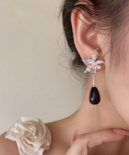 Fine Silk Alloy Resin Water Drop Drop Earrings