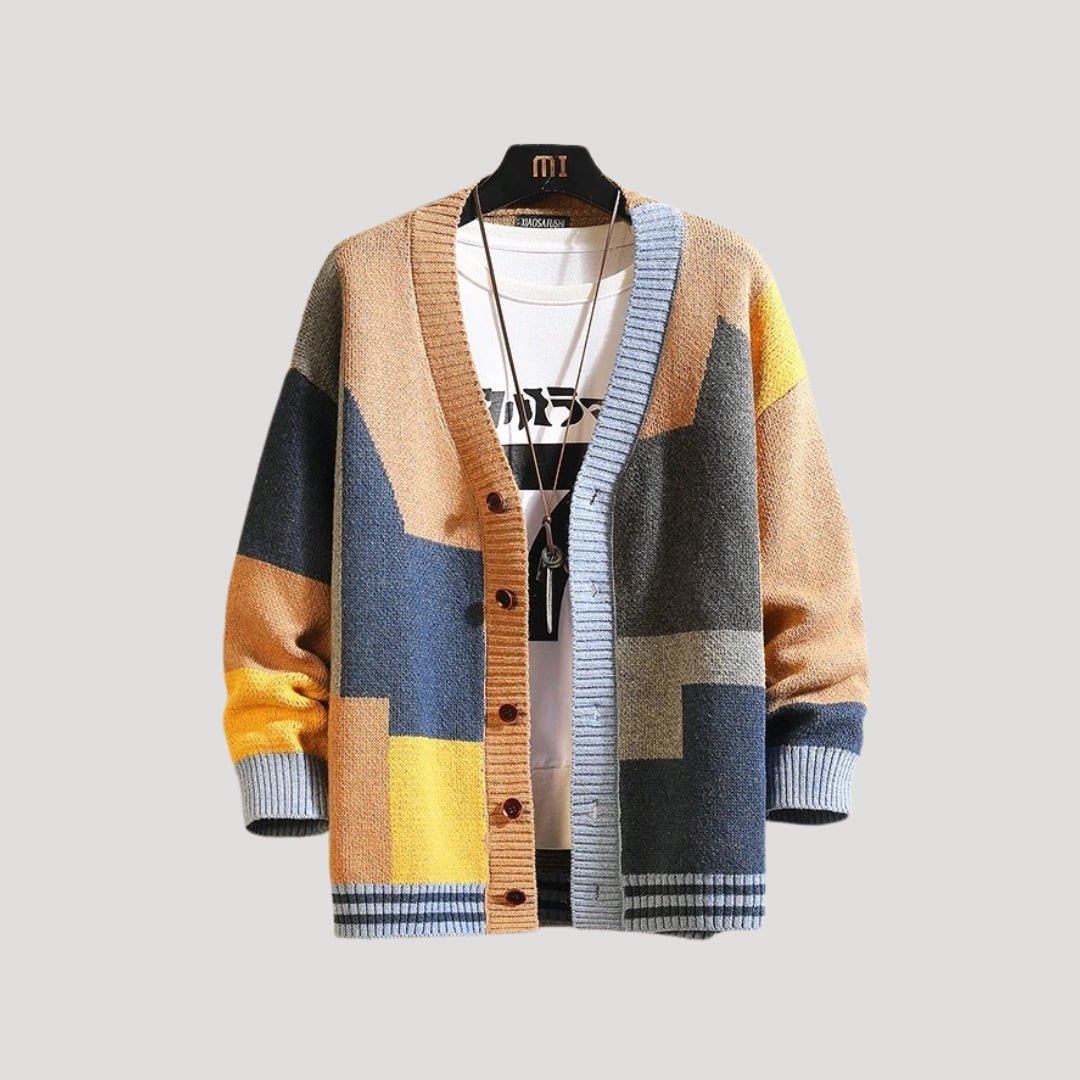 Amelia | ’s Spring Colorblock Button Knit Cardigan