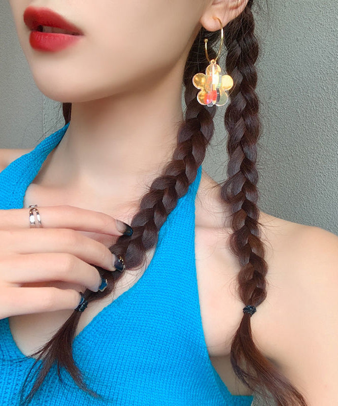 Gradient Color Rainbow Acrylic Hoop Earrings