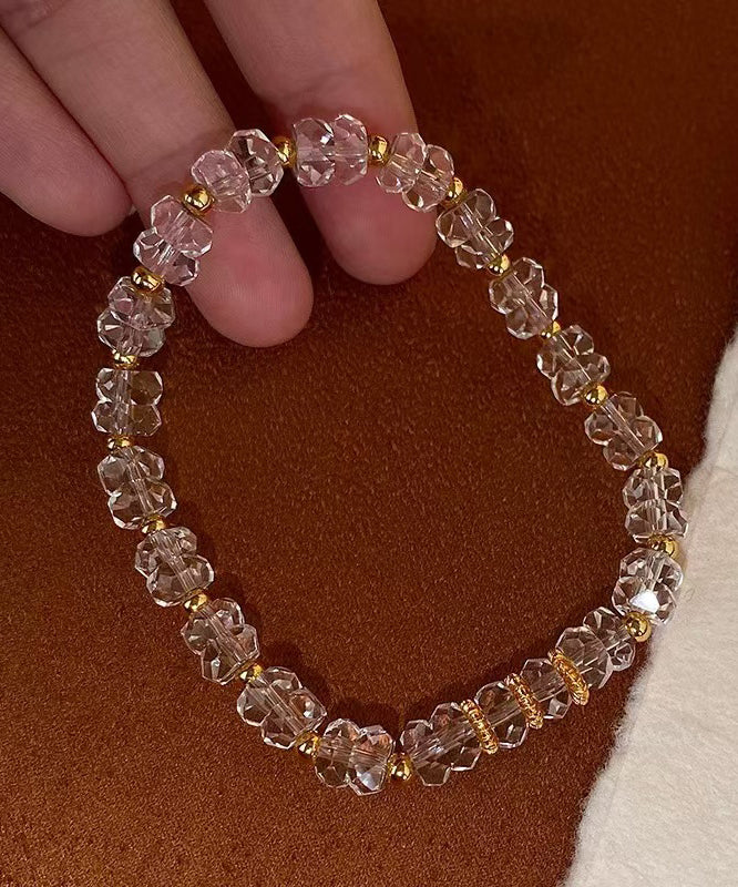 White Crystal Elastic Rope Alloy Bracelet