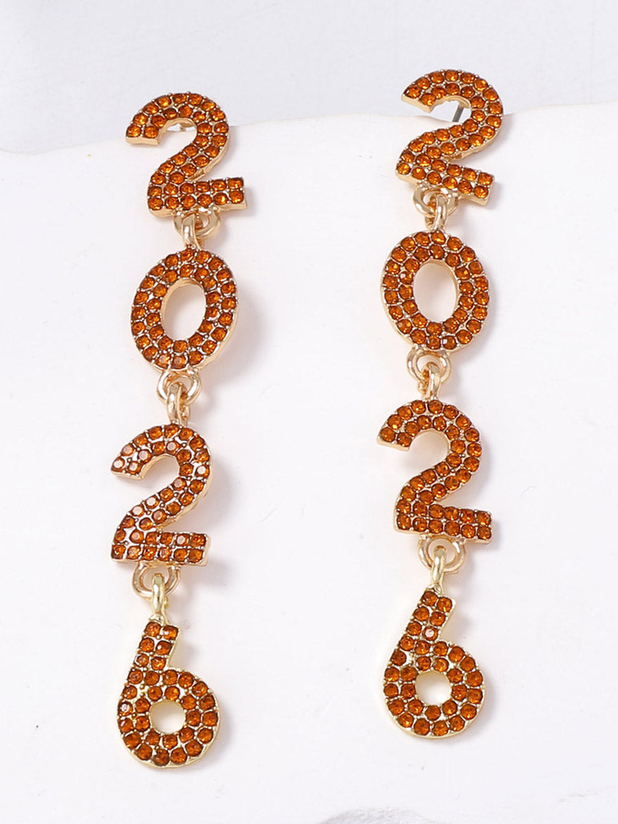 Figure Rhine Stones Shiny Earrings Accessories
