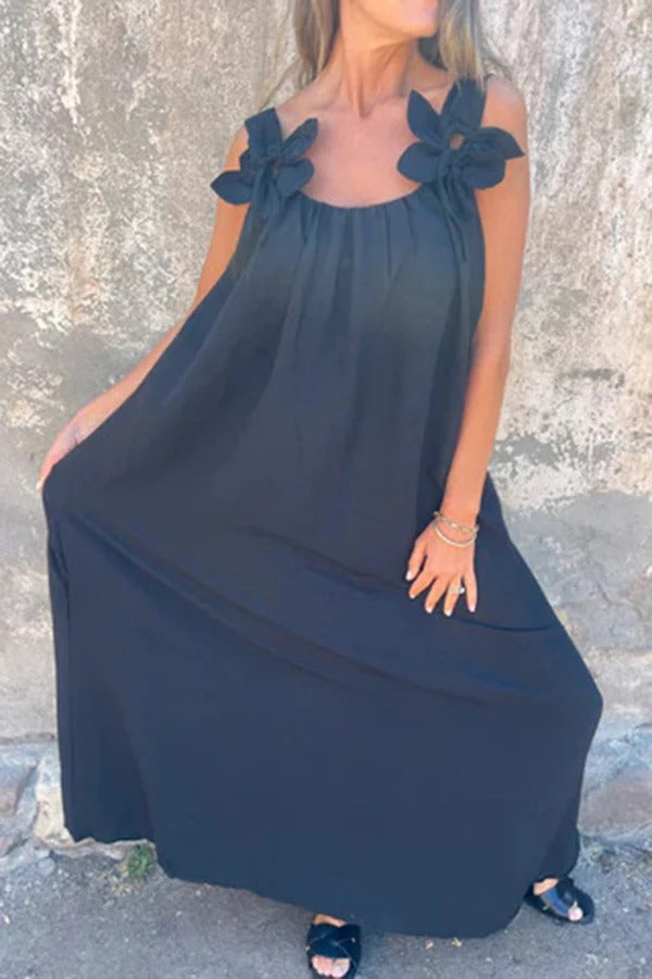 Embellished Sleeveless Loose Maxi Dress