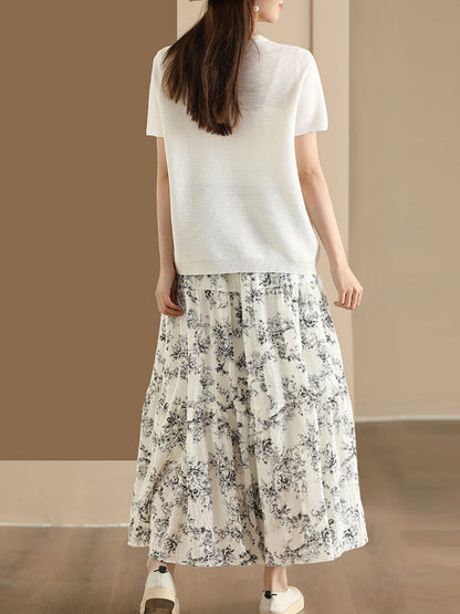 Summer Cotton Loose Skirt Bn1017