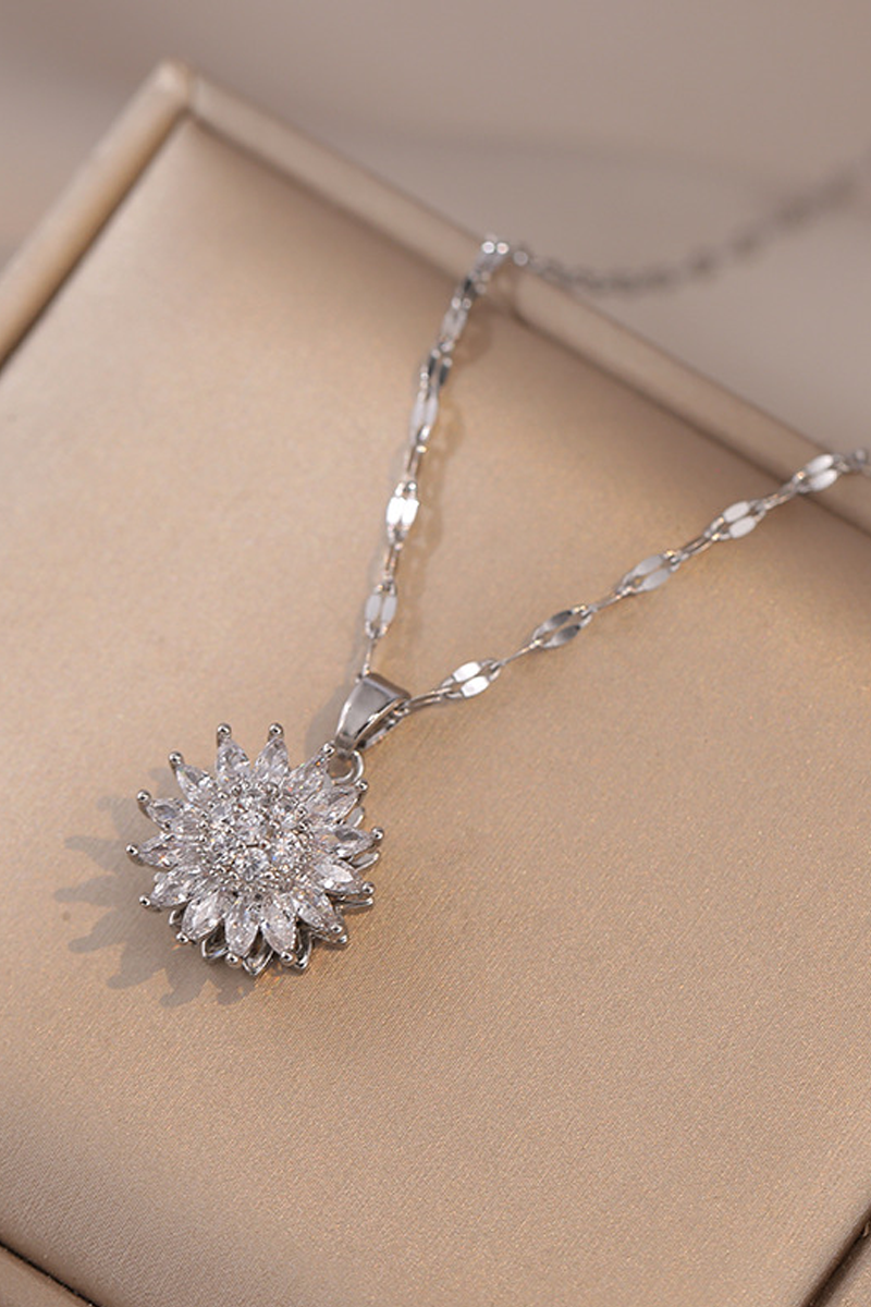 Sunflower Diamond Pendant Necklace