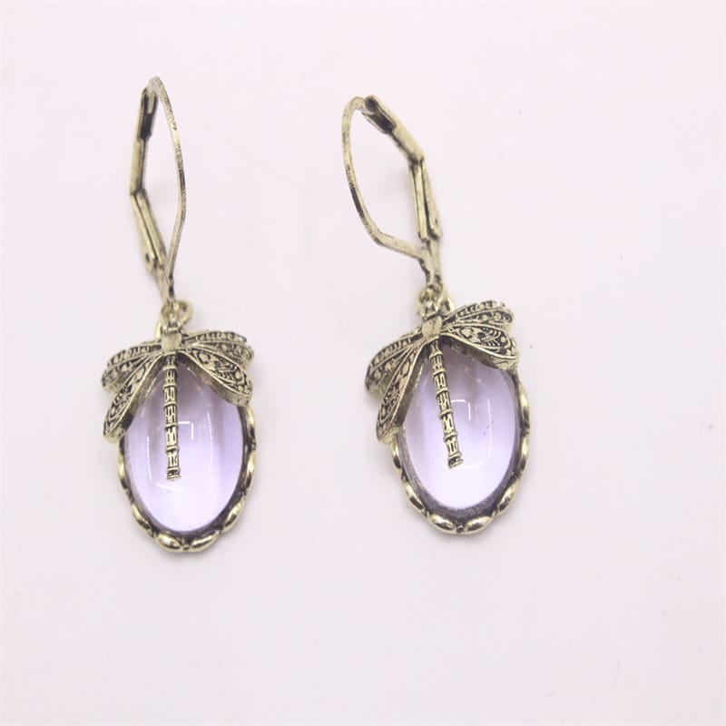 Enchanted Dragonfly Crystal Drop Earrings