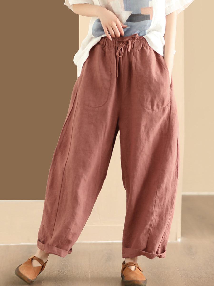 Summer Linen Loose Harem Pants We1021