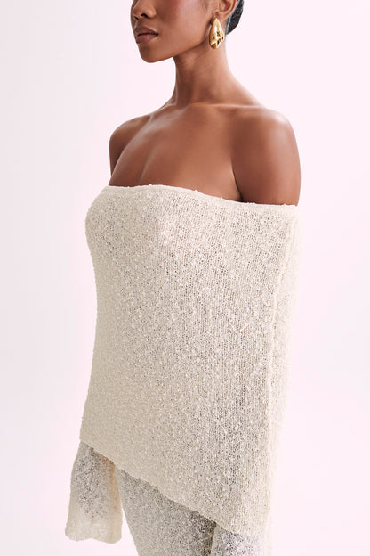 Isobella Off Shoulder Boucle Maxi Dress