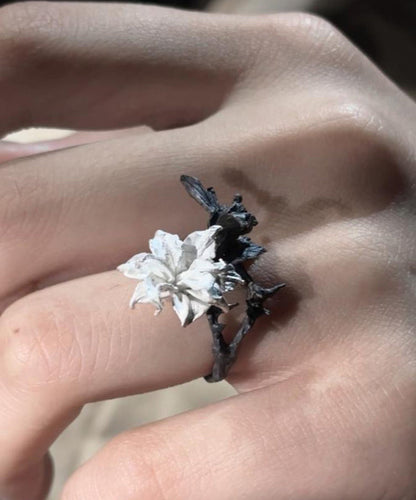 Chice Black White Stering Silver Rings
