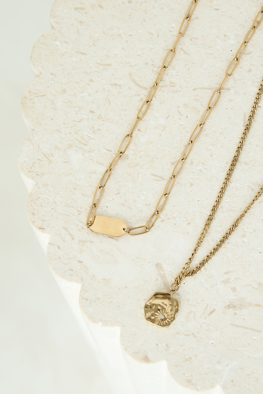 18k Gold Plated Double the Statement Necklaces Gold