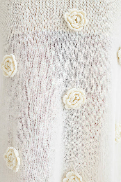 Barbara Off Shoulder Knit Rose Maxi Dress