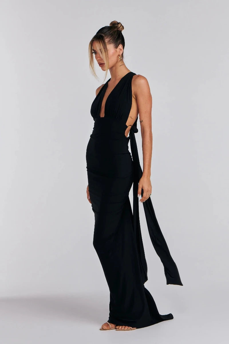 Riviera Noir Multi-way Gown Maxi Dress