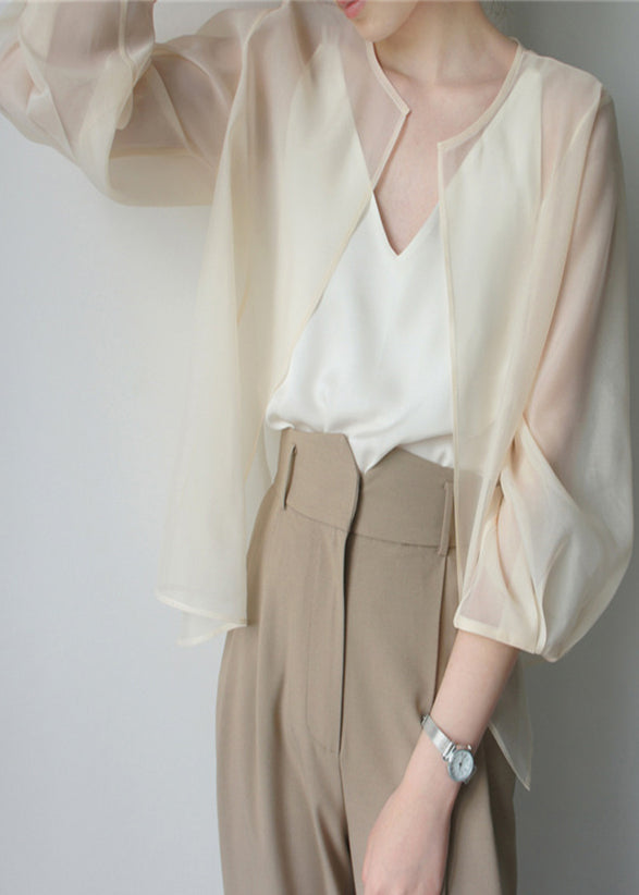 Upf 50+ Cardigans Organza Apricot Summer