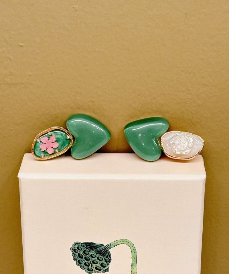 Art Green Allloy Love Pearl Hairpin Two-piece Set