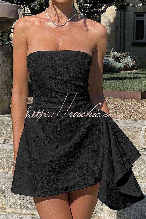 Jacquard Off-shoulder Backless Fitted Mini Dress