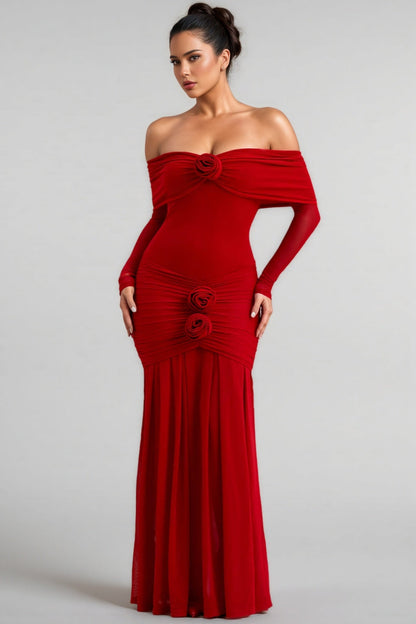 Mylesa Red 3d Maxi Dress