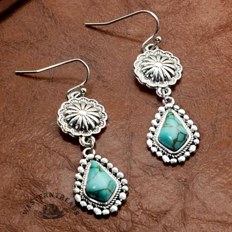 Daisy Turquoise Drop Earrings