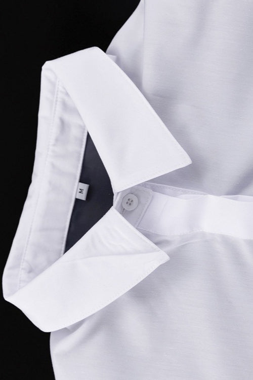 Long Sleeve Lapel Organza Blouse