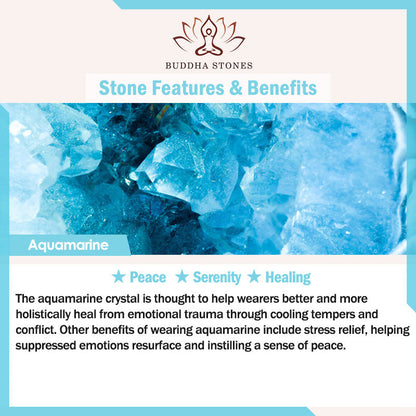 Buddha Stones Natural Aquamarine Lazurite Lapis Lazuli Fish Healing Bracelet