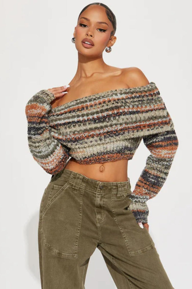 Color Block Off Shoulder Blouse